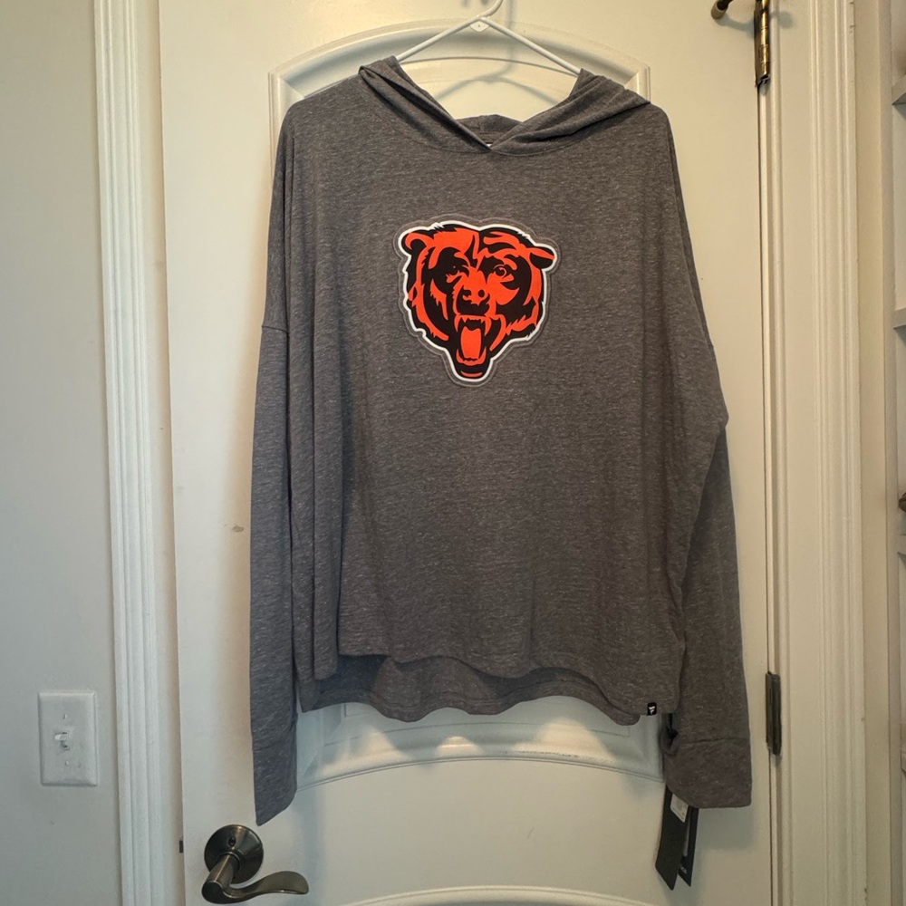 Chicago Bears Gray Long Sleeve Shirt with Hood (Shoodie) from Fanatics NWT